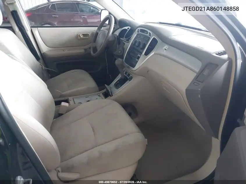 2006 Toyota Highlander VIN: JTEGD21A860148858 Lot: 45670652