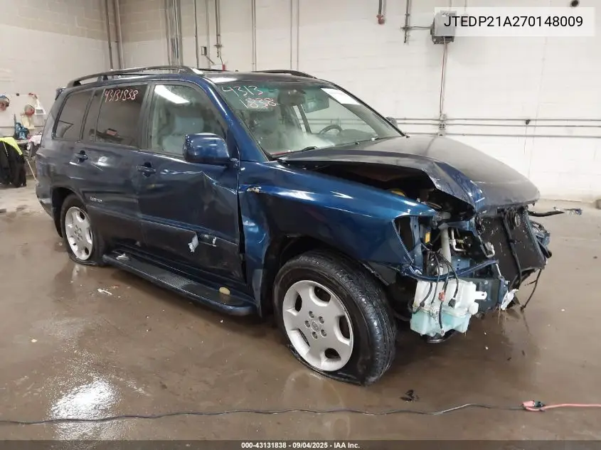 JTEDP21A270148009 2007 Toyota Highlander Limited V6