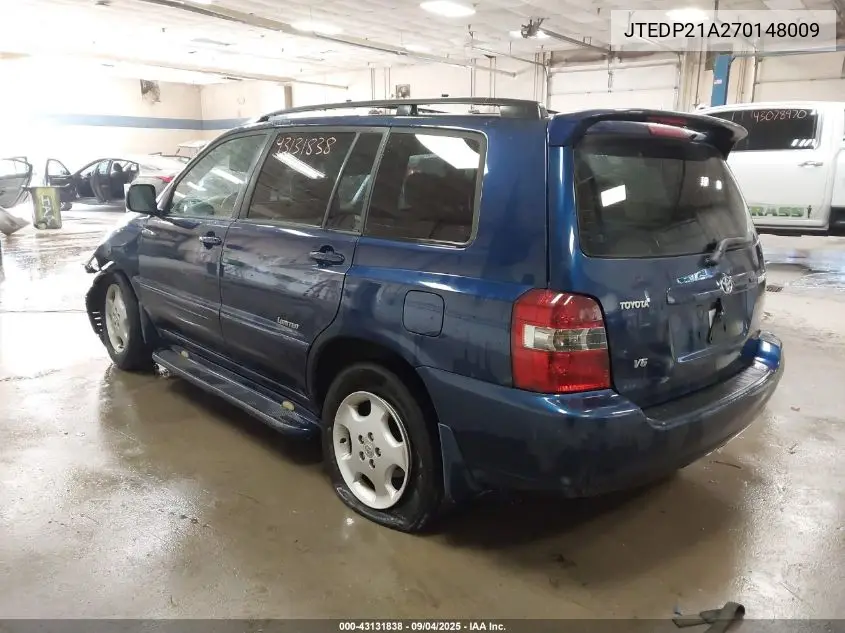 JTEDP21A270148009 2007 Toyota Highlander Limited V6