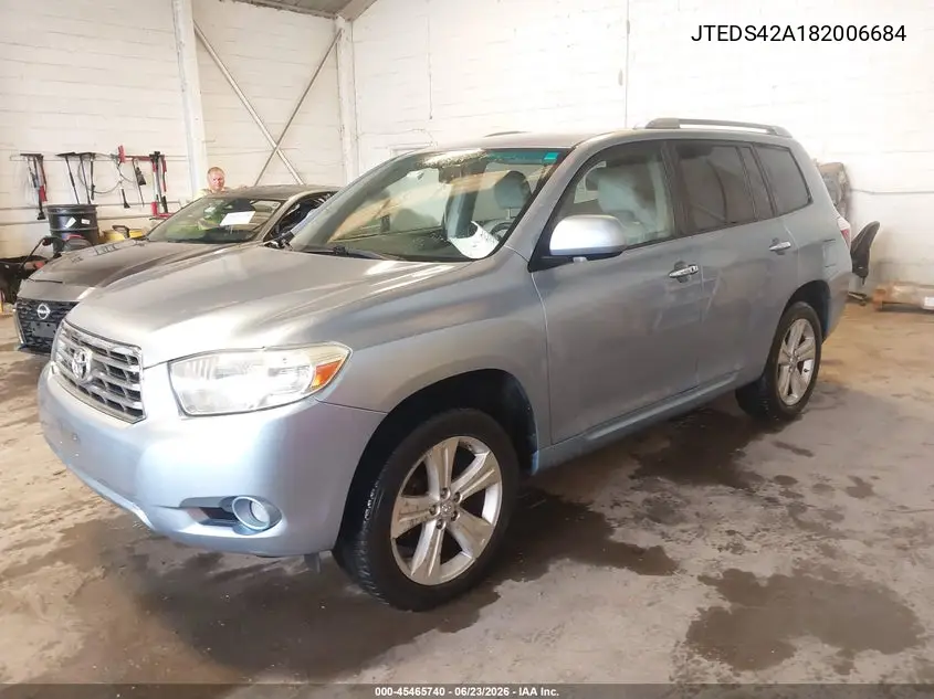 2008 Toyota Highlander Limited VIN: JTEDS42A182006684 Lot: 45465740