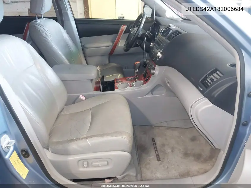 2008 Toyota Highlander Limited VIN: JTEDS42A182006684 Lot: 45465740