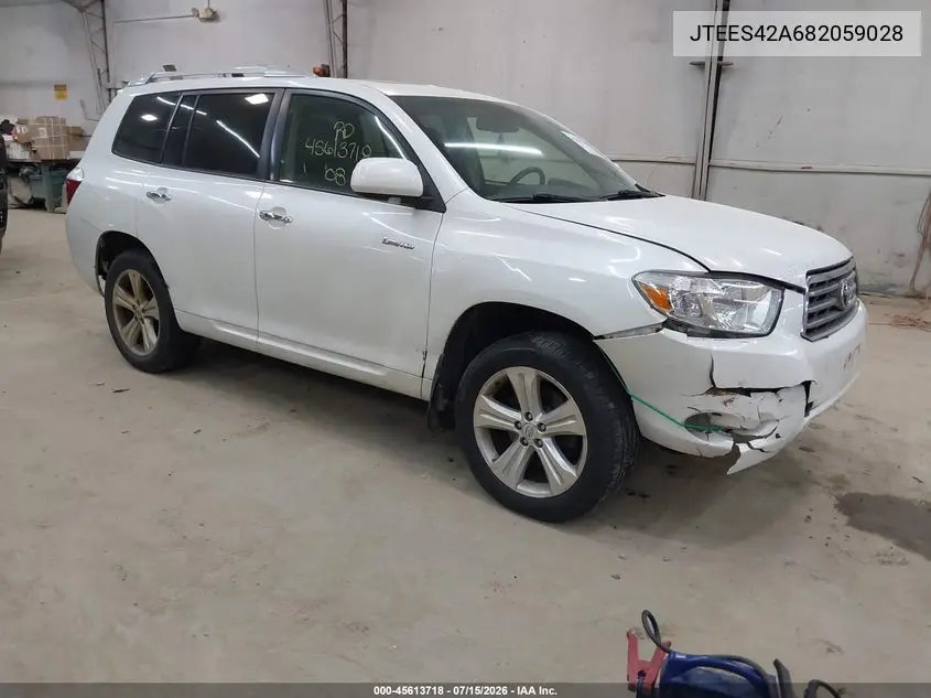 2008 Toyota Highlander Limited VIN: JTEES42A682059028 Lot: 45613718