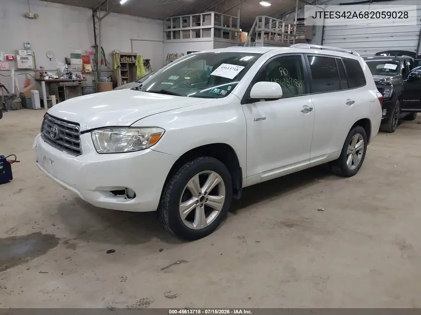 2008 Toyota Highlander Limited VIN: JTEES42A682059028 Lot: 45613718