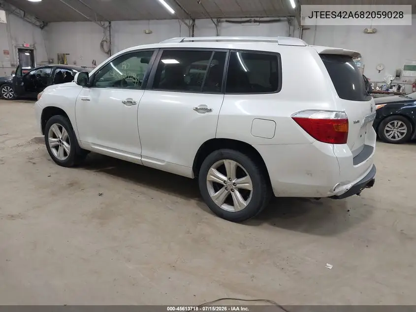 2008 Toyota Highlander Limited VIN: JTEES42A682059028 Lot: 45613718