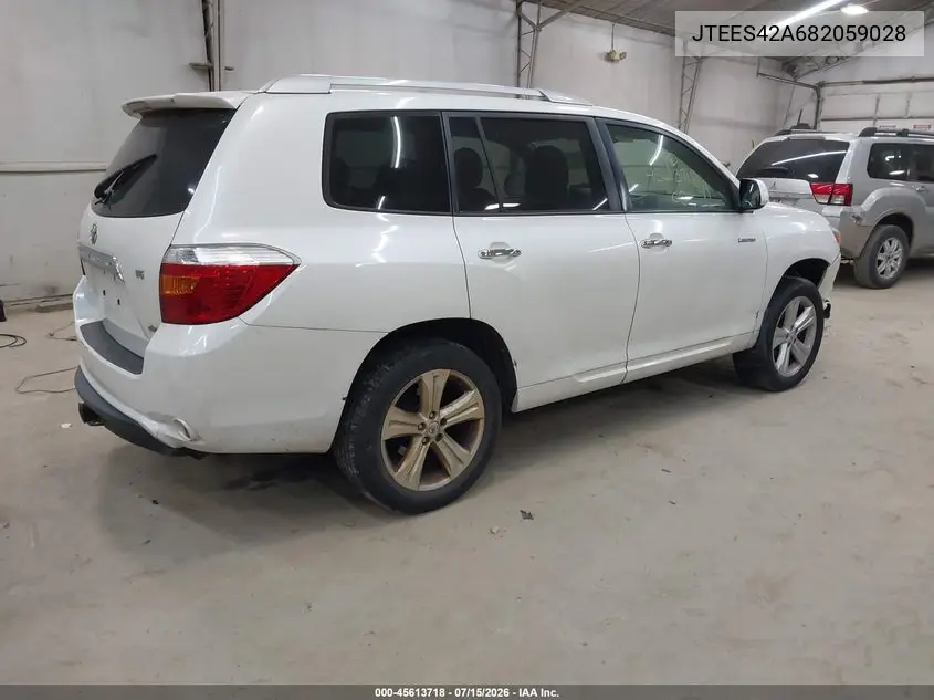 2008 Toyota Highlander Limited VIN: JTEES42A682059028 Lot: 45613718