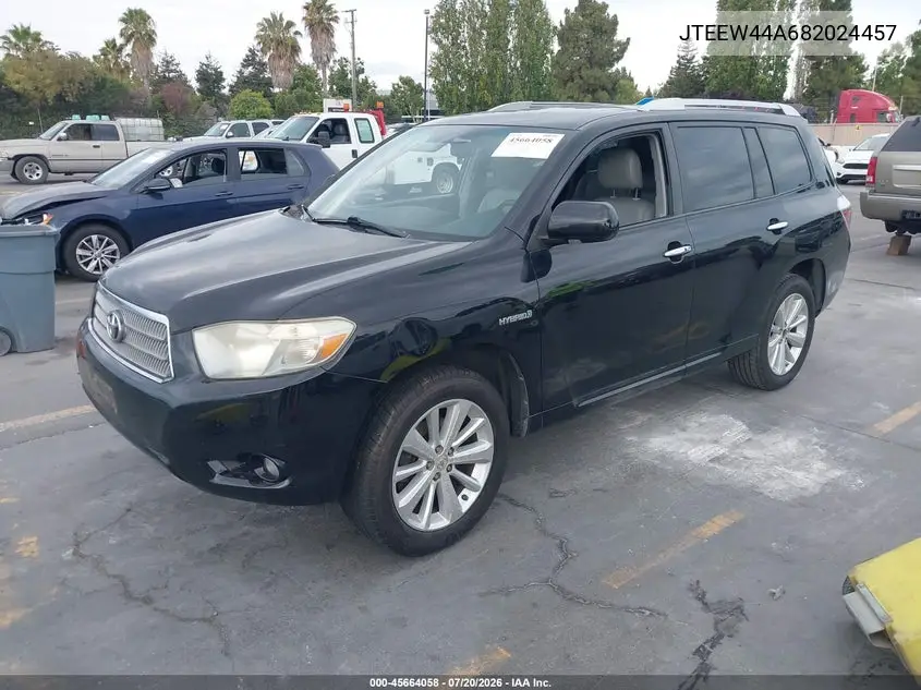 2008 Toyota Highlander Hybrid Limited VIN: JTEEW44A682024457 Lot: 45664058