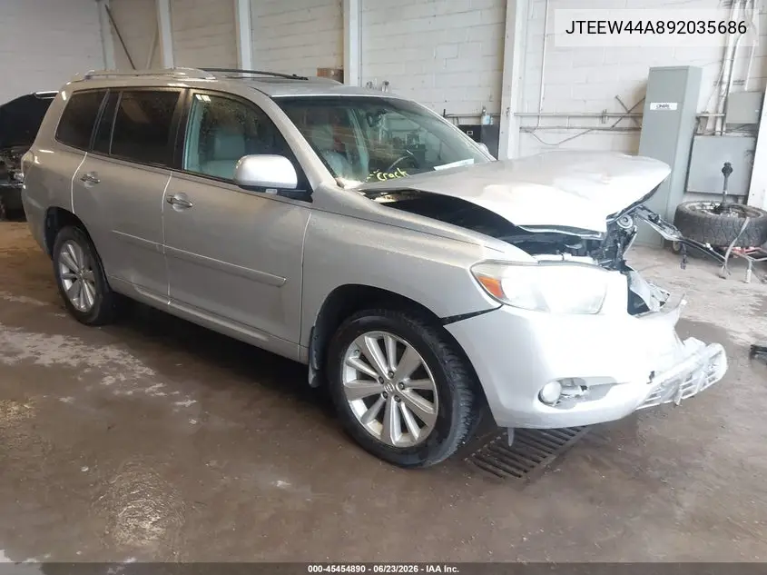 2009 Toyota Highlander Hybrid Limited VIN: JTEEW44A892035686 Lot: 45454890
