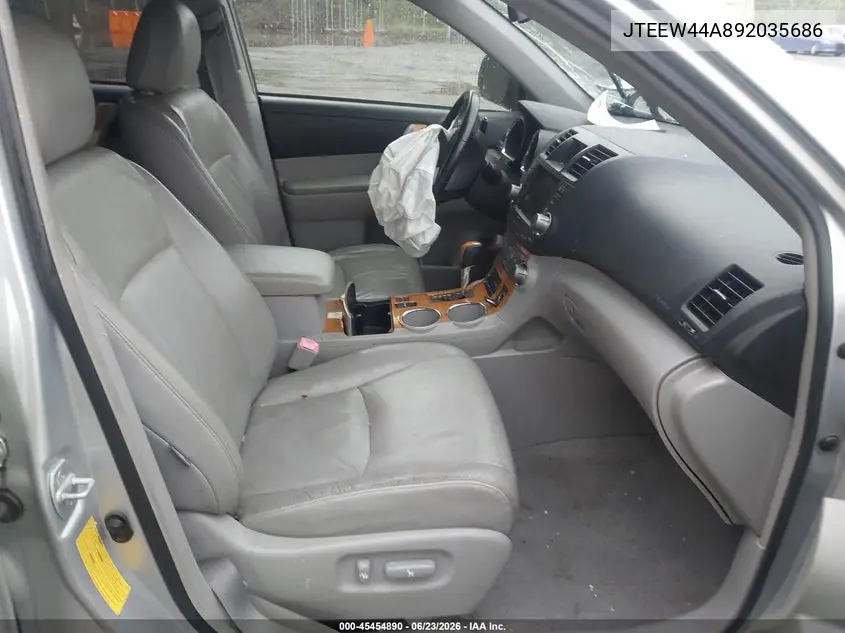 2009 Toyota Highlander Hybrid Limited VIN: JTEEW44A892035686 Lot: 45454890
