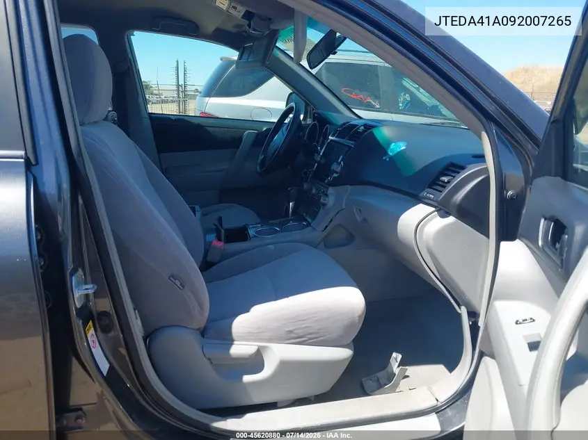 2009 Toyota Highlander VIN: JTEDA41A092007265 Lot: 45620880