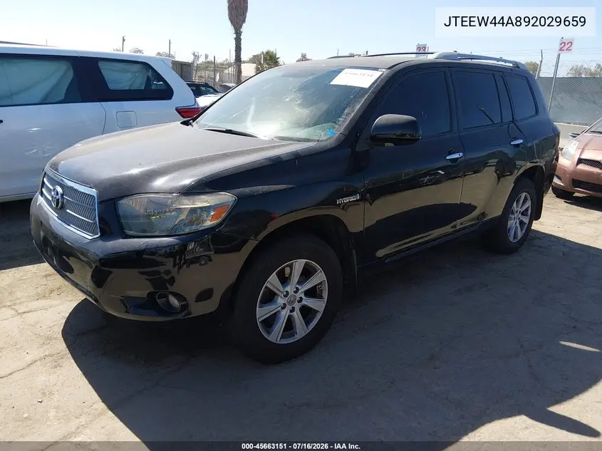 2009 Toyota Highlander Hybrid Limited VIN: JTEEW44A892029659 Lot: 45663151