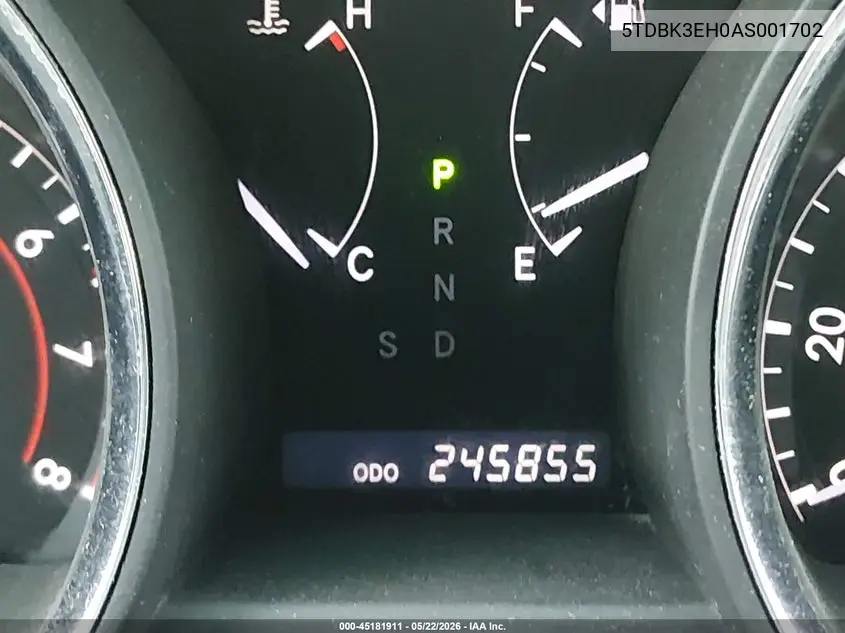 2010 Toyota Highlander Base V6 VIN: 5TDBK3EH0AS001702 Lot: 45181911