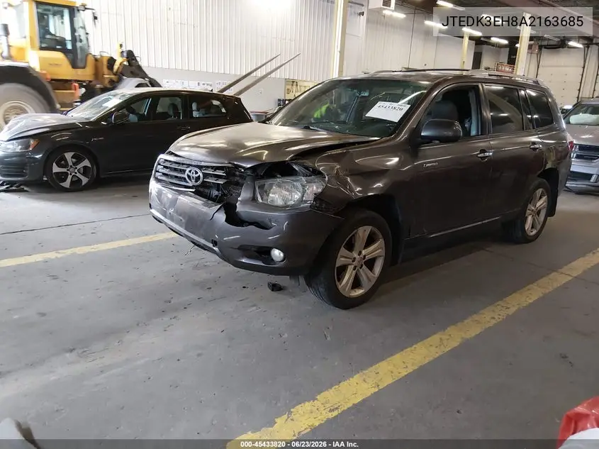 2010 Toyota Highlander Limited V6 VIN: JTEDK3EH8A2163685 Lot: 45433820