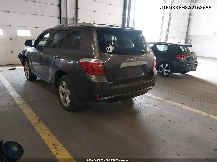 2010 Toyota Highlander Limited V6 VIN: JTEDK3EH8A2163685 Lot: 45433820