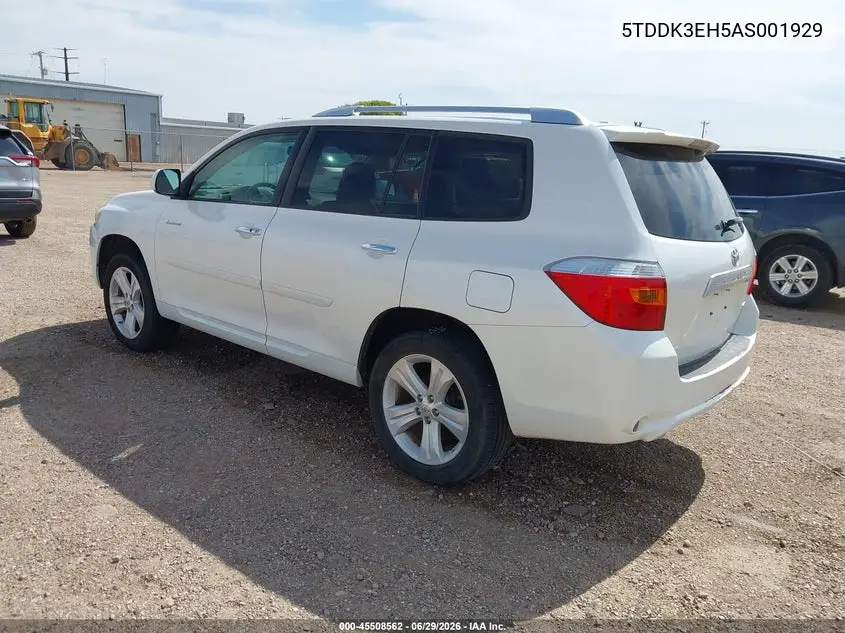 2010 Toyota Highlander Limited V6 VIN: 5TDDK3EH5AS001929 Lot: 45508562