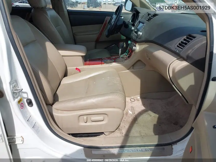 2010 Toyota Highlander Limited V6 VIN: 5TDDK3EH5AS001929 Lot: 45508562