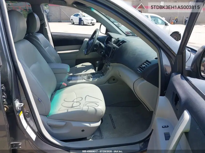 2010 Toyota Highlander Base V6 VIN: 5TDBK3EH1AS003815 Lot: 45669017