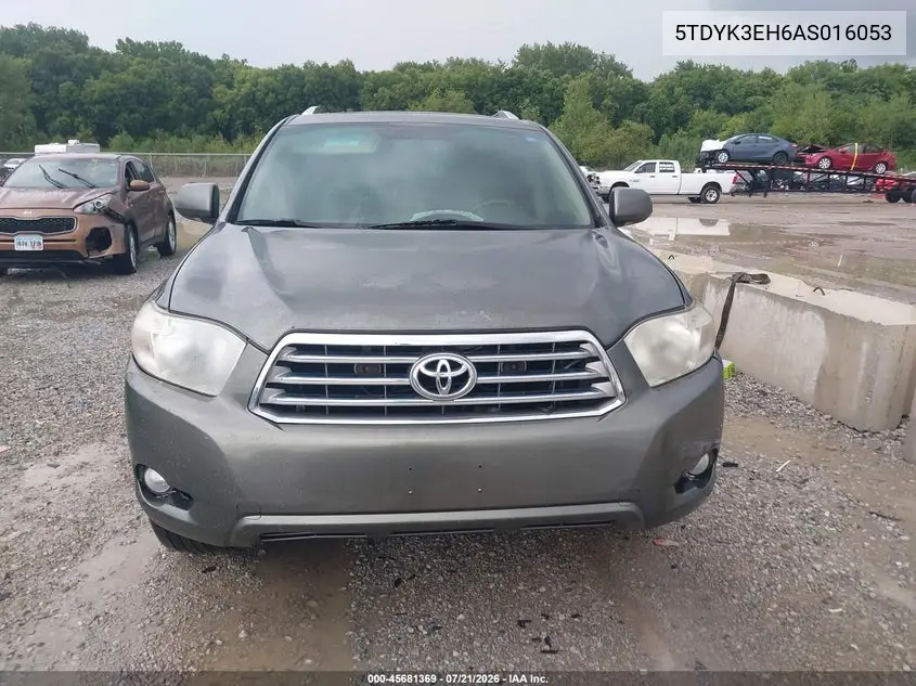 2010 Toyota Highlander Limited V6 VIN: 5TDYK3EH6AS016053 Lot: 45681369