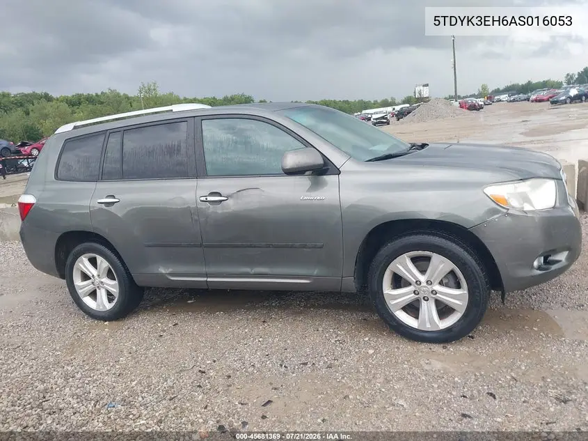2010 Toyota Highlander Limited V6 VIN: 5TDYK3EH6AS016053 Lot: 45681369