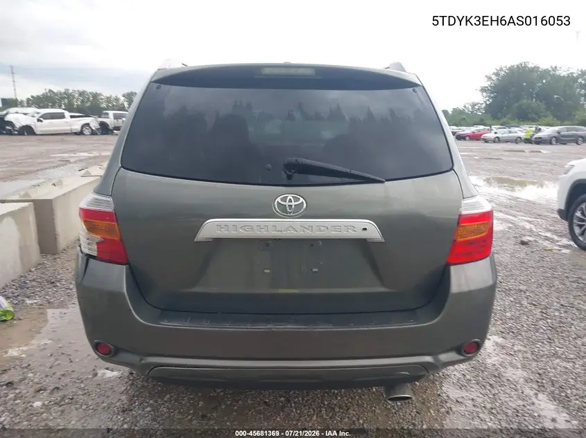 2010 Toyota Highlander Limited V6 VIN: 5TDYK3EH6AS016053 Lot: 45681369