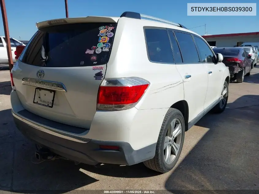 5TDYK3EH0BS039300 2011 Toyota Highlander Limited V6