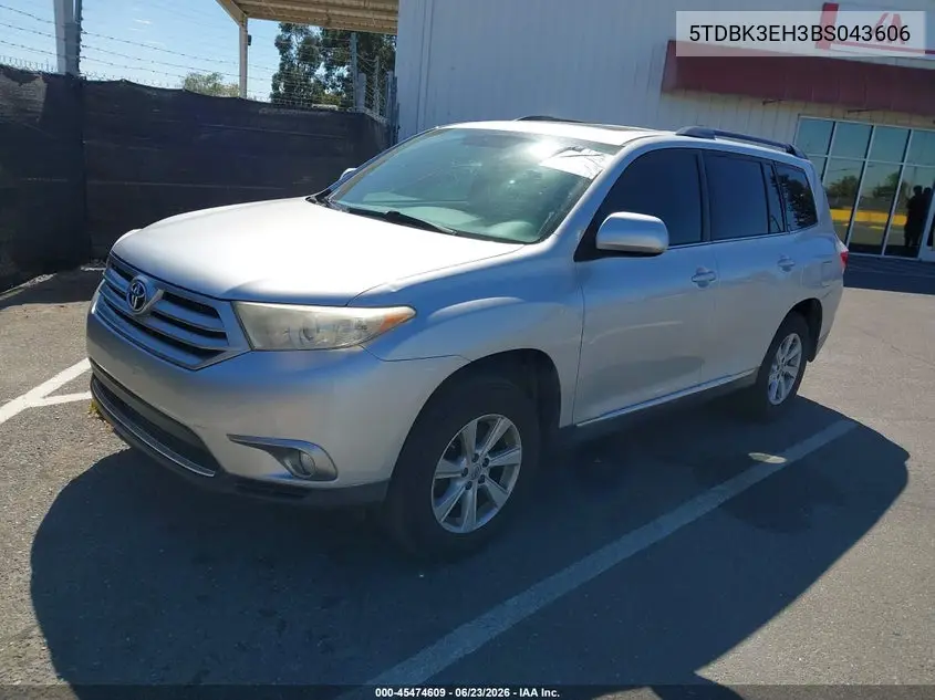 2011 Toyota Highlander Se V6 VIN: 5TDBK3EH3BS043606 Lot: 45474609
