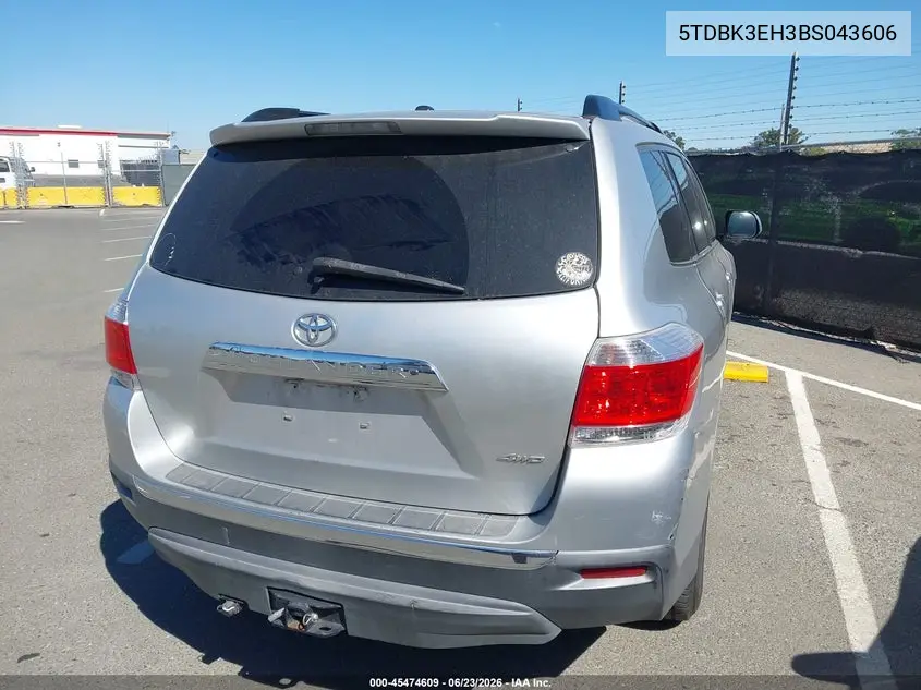 2011 Toyota Highlander Se V6 VIN: 5TDBK3EH3BS043606 Lot: 45474609