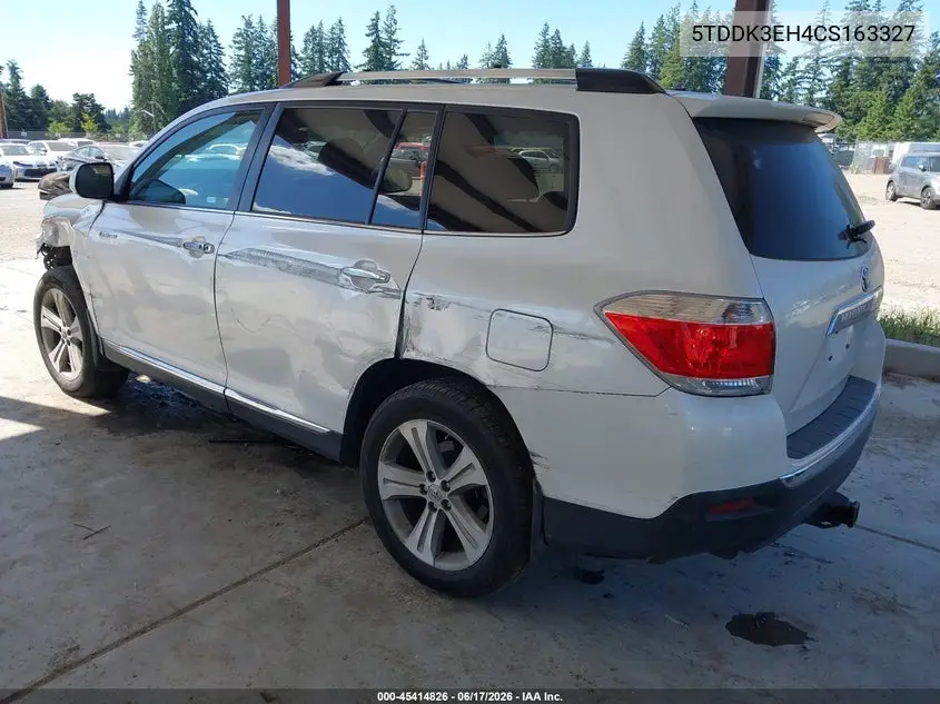 2012 Toyota Highlander Limited V6 VIN: 5TDDK3EH4CS163327 Lot: 45414826