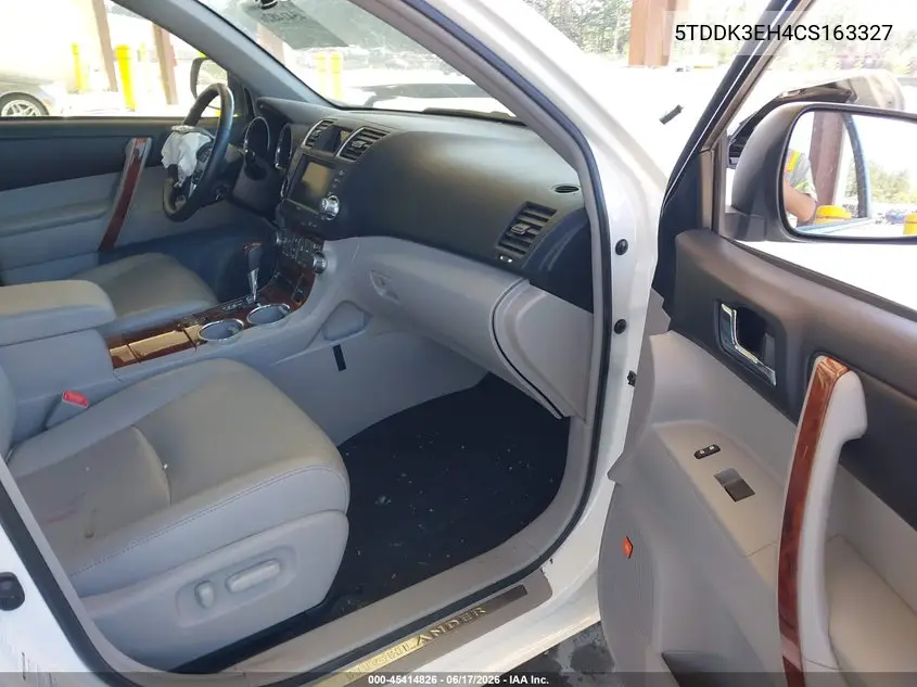 2012 Toyota Highlander Limited V6 VIN: 5TDDK3EH4CS163327 Lot: 45414826