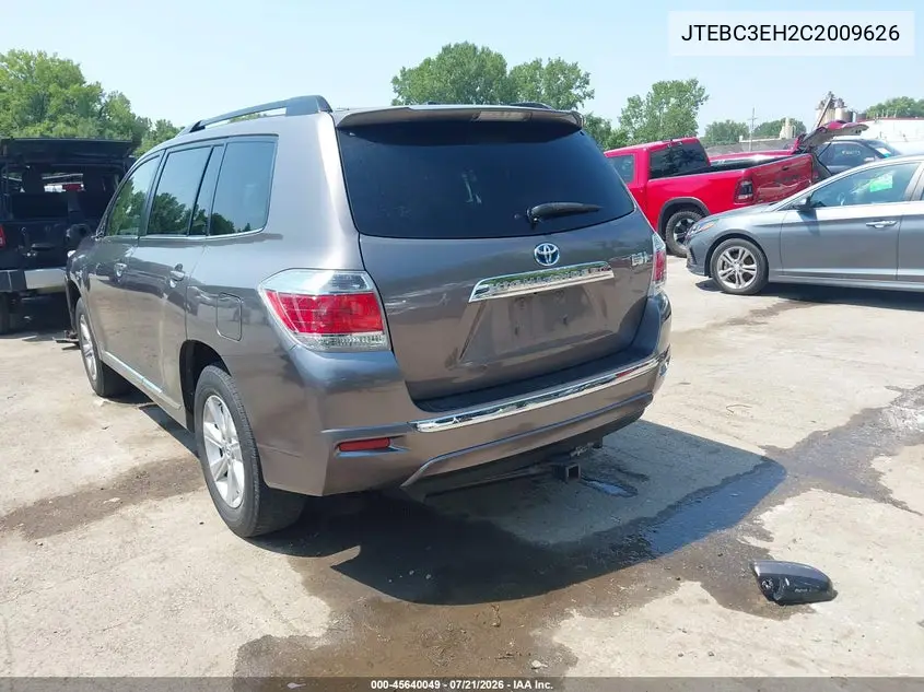 2012 Toyota Highlander Hybrid Base V6 VIN: JTEBC3EH2C2009626 Lot: 45640049