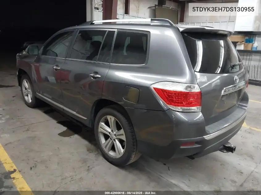 5TDYK3EH7DS130955 2013 Toyota Highlander Limited V6