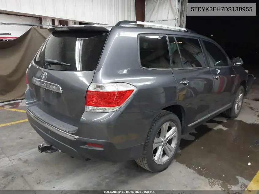 5TDYK3EH7DS130955 2013 Toyota Highlander Limited V6