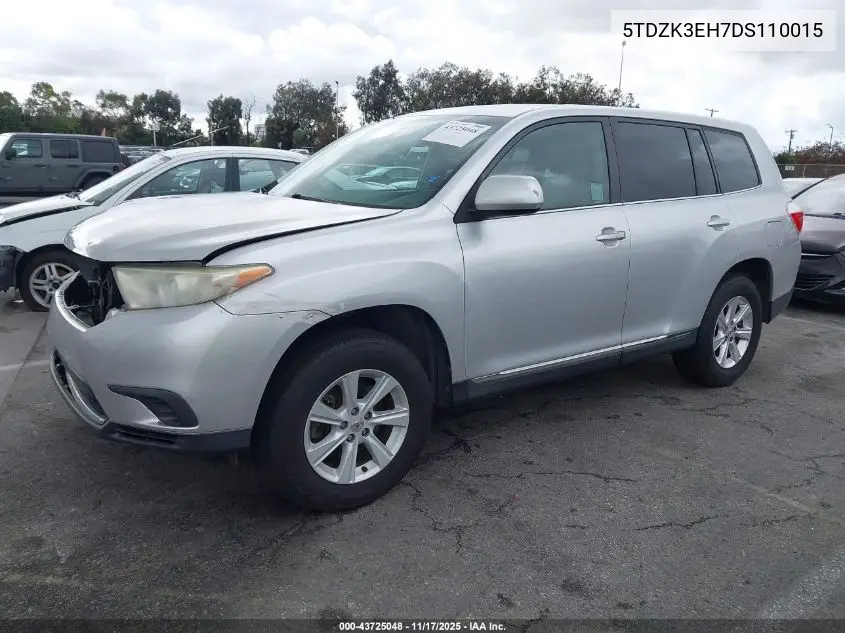 5TDZK3EH7DS110015 2013 Toyota Highlander Base V6