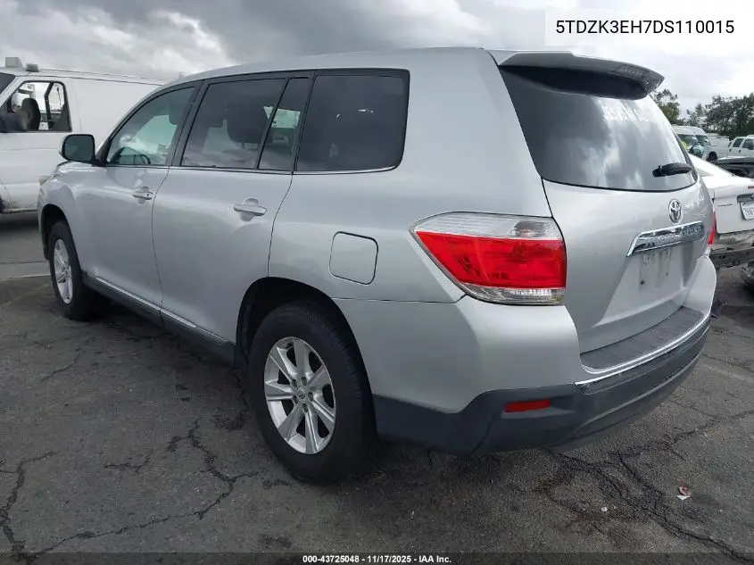 5TDZK3EH7DS110015 2013 Toyota Highlander Base V6