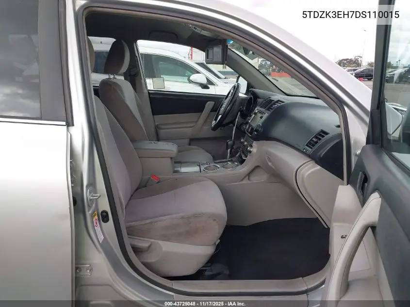 5TDZK3EH7DS110015 2013 Toyota Highlander Base V6
