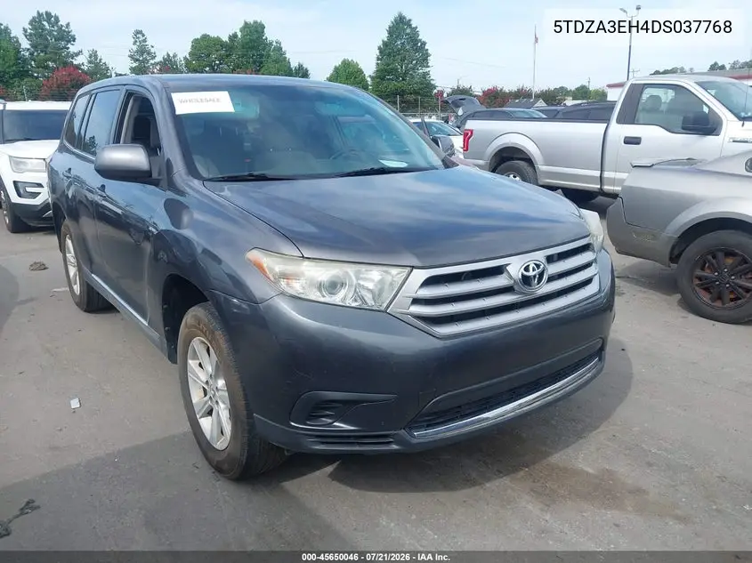2013 Toyota Highlander VIN: 5TDZA3EH4DS037768 Lot: 45650046