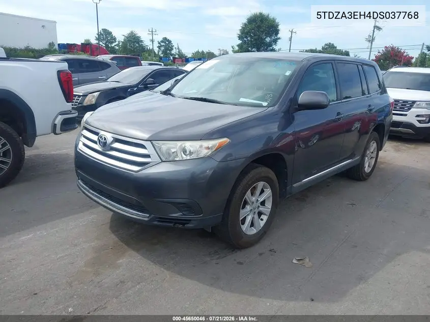 2013 Toyota Highlander VIN: 5TDZA3EH4DS037768 Lot: 45650046