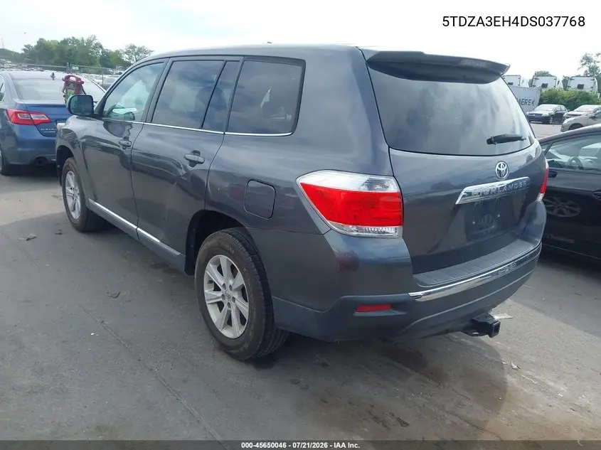 2013 Toyota Highlander VIN: 5TDZA3EH4DS037768 Lot: 45650046