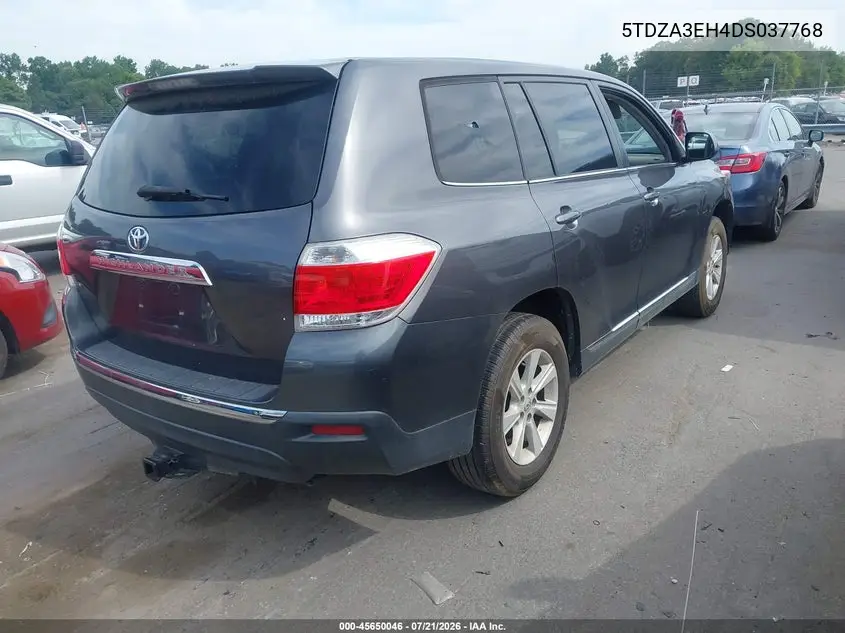 2013 Toyota Highlander VIN: 5TDZA3EH4DS037768 Lot: 45650046