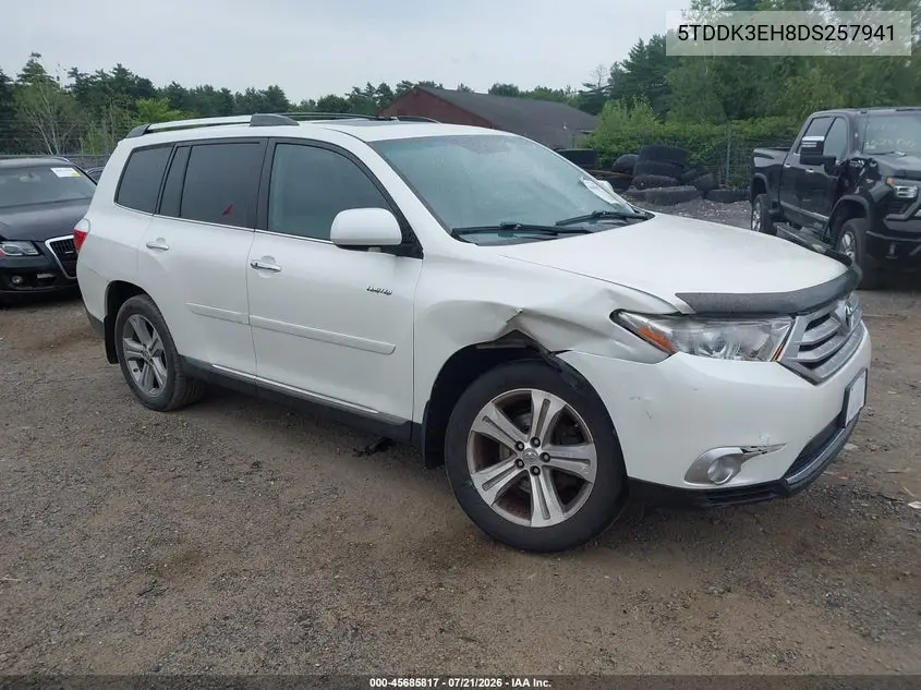 2013 Toyota Highlander Limited V6 VIN: 5TDDK3EH8DS257941 Lot: 45685817