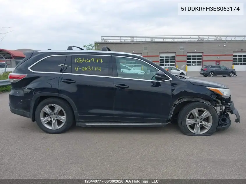 2014 Toyota Highlander Limited/Ltd Platnum VIN: 5TDDKRFH3ES063174 Lot: 12644977x
