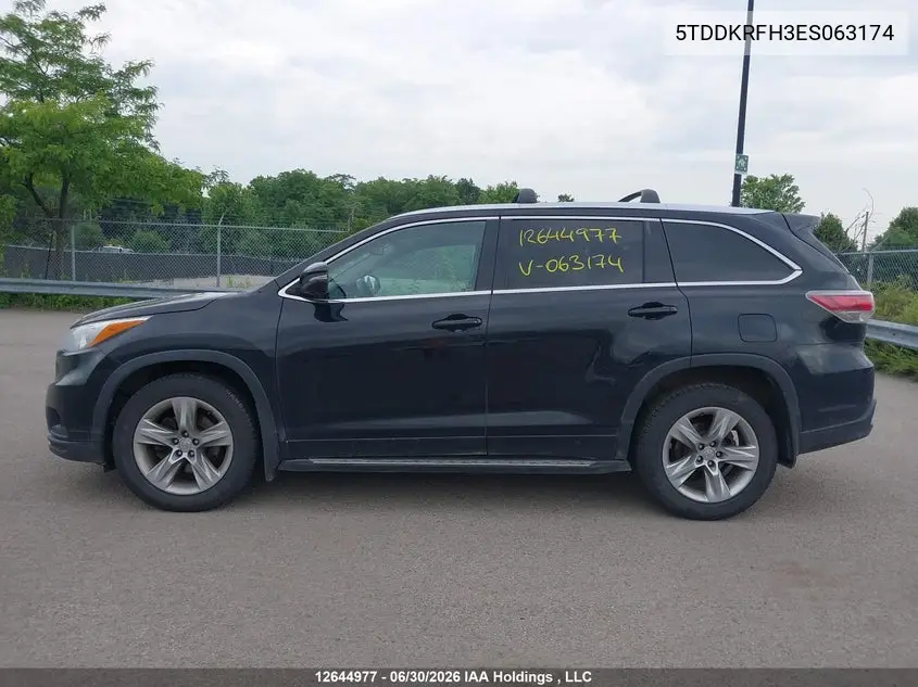 2014 Toyota Highlander Limited/Ltd Platnum VIN: 5TDDKRFH3ES063174 Lot: 12644977x