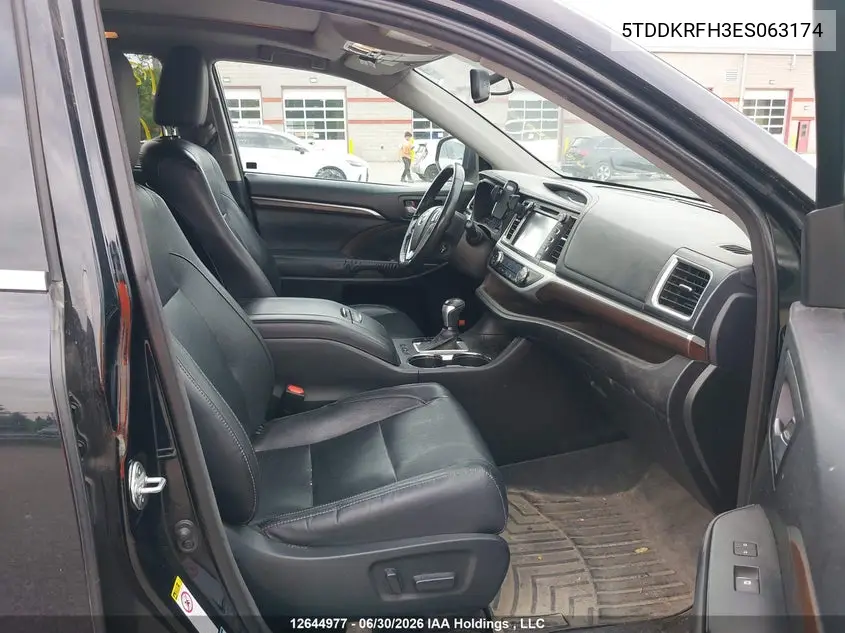 2014 Toyota Highlander Limited/Ltd Platnum VIN: 5TDDKRFH3ES063174 Lot: 12644977x