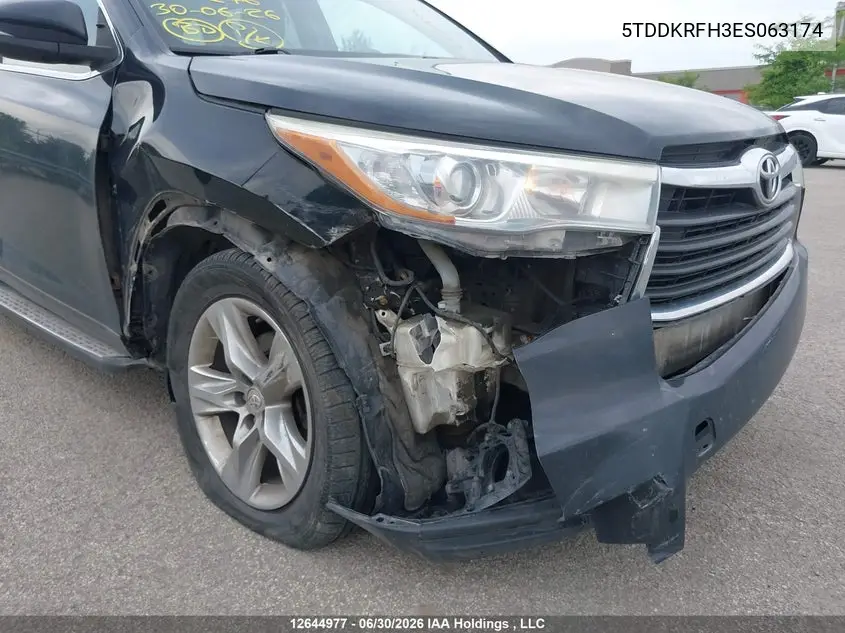 2014 Toyota Highlander Limited/Ltd Platnum VIN: 5TDDKRFH3ES063174 Lot: 12644977x