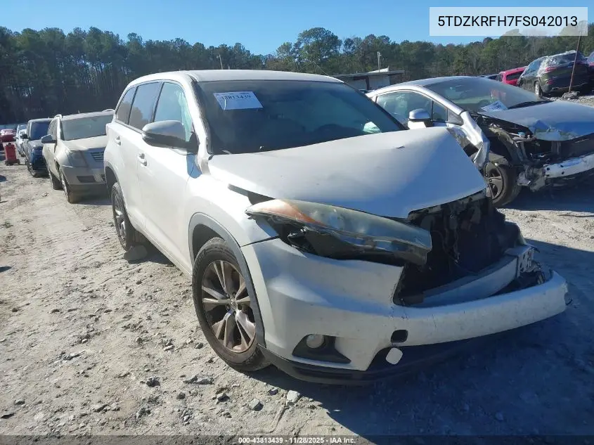 5TDZKRFH7FS042013 2015 Toyota Highlander Le Plus V6