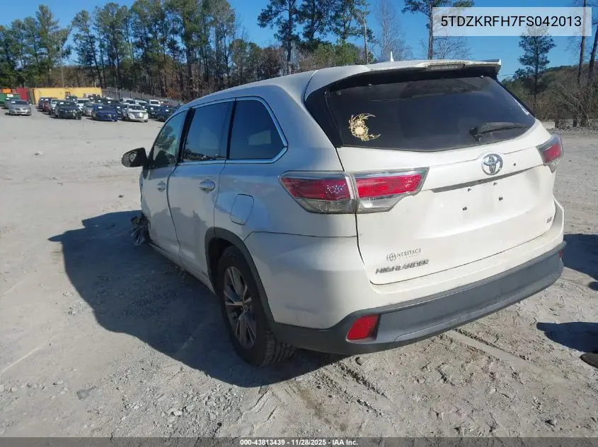 5TDZKRFH7FS042013 2015 Toyota Highlander Le Plus V6