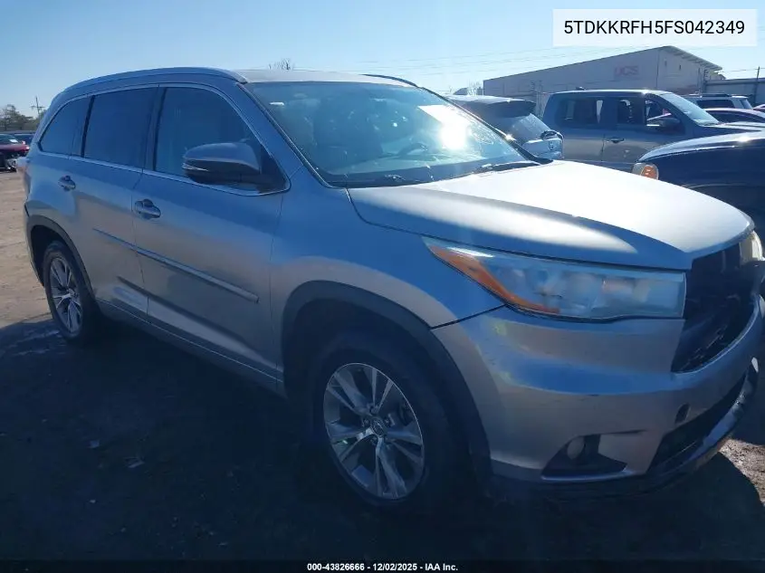 5TDKKRFH5FS042349 2015 Toyota Highlander Xle V6