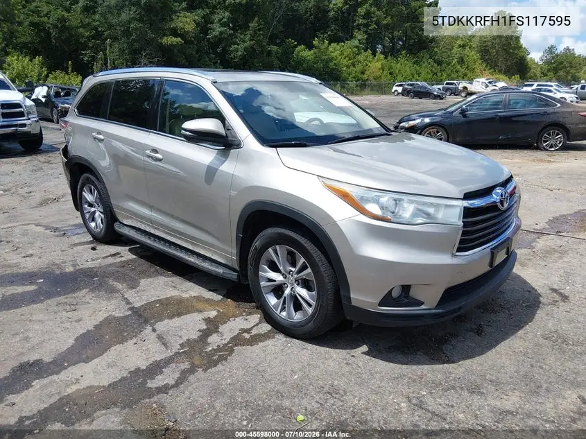 2015 Toyota Highlander Xle V6 VIN: 5TDKKRFH1FS117595 Lot: 45598000