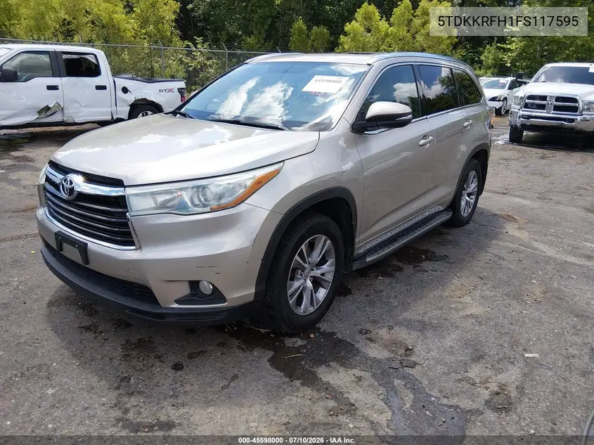2015 Toyota Highlander Xle V6 VIN: 5TDKKRFH1FS117595 Lot: 45598000