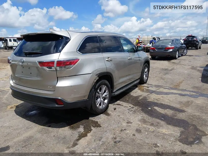 2015 Toyota Highlander Xle V6 VIN: 5TDKKRFH1FS117595 Lot: 45598000
