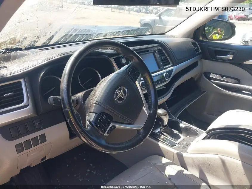 2015 Toyota Highlander Xle V6 VIN: 5TDJKRFH9FS073230 Lot: 45649479